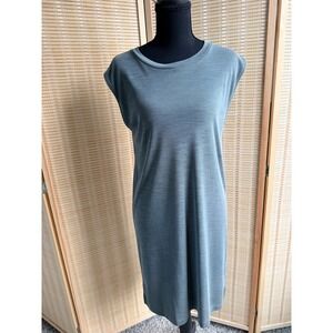 Nicole Miller New York Womens Ribbed Knit Sleeveless T-Shirt Dress Muted Green M